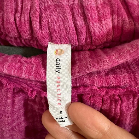 Anthropologie Daily Practice | Bright Pink Cotton Distressed Shorts | Size Small - Picture 3 of 4